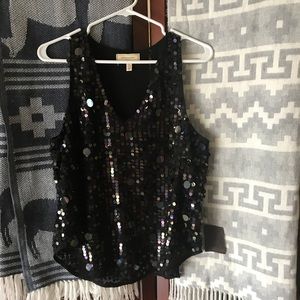Anthropologie sequin Vneck top